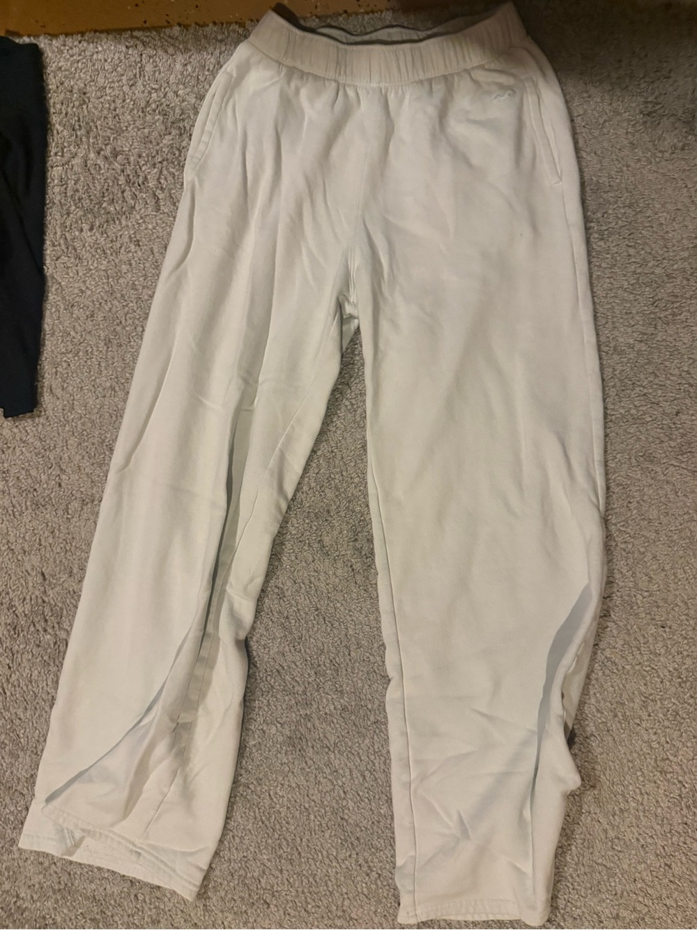 Hollister White Fleece-Lined Sweatpants- XS Long